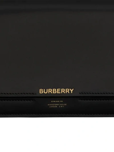 Shop Burberry Horseferry Print Leather Bag With Detachable Strap In Black