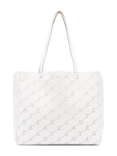 Shop Stella Mccartney White Small Logo Tote Bag