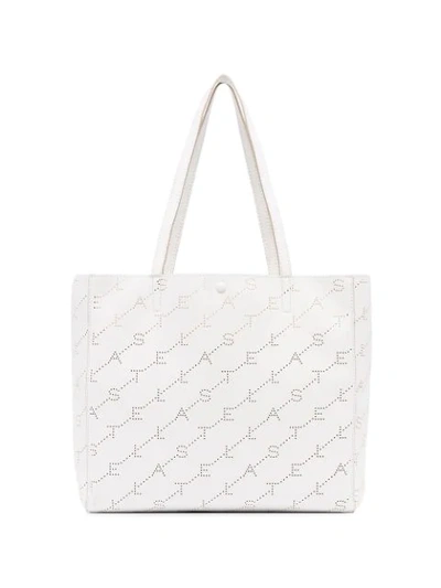 Shop Stella Mccartney White Small Logo Tote Bag