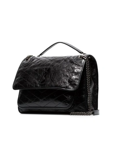 Shop Saint Laurent Large Niki Tonal Logo Shoulder Bag In Black