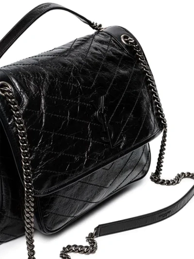 Shop Saint Laurent Large Niki Tonal Logo Shoulder Bag In Black