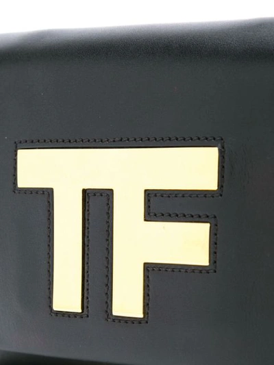Pre-owned Tom Ford Logo Plaque Chain Shoulder Bag In Black