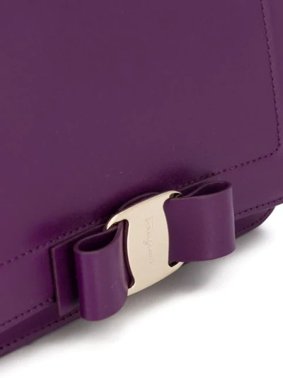 Shop Ferragamo Vara Rainbow Crossbody Bag In 085 Bizantium Purple