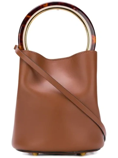 Shop Marni Classic Pannier Bag In Brown