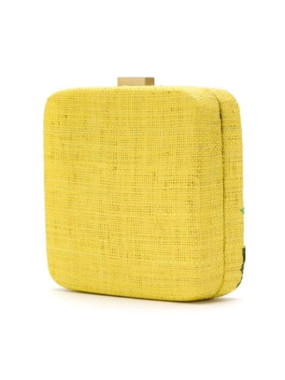 Shop Serpui Embroidered Clutch Bag In Yellow