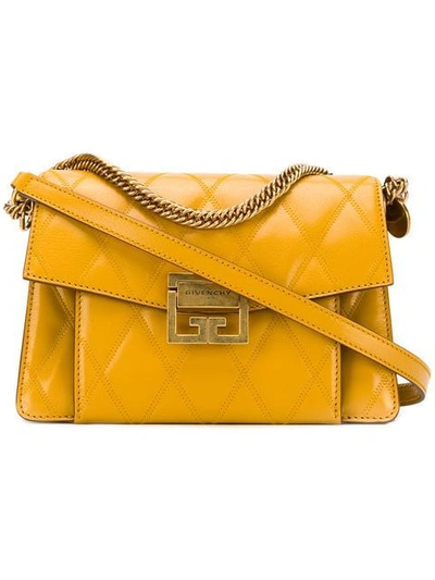Shop Givenchy Quilted Gv3 Shoulder Bag In Yellow