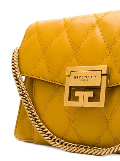 Shop Givenchy Quilted Gv3 Shoulder Bag In Yellow