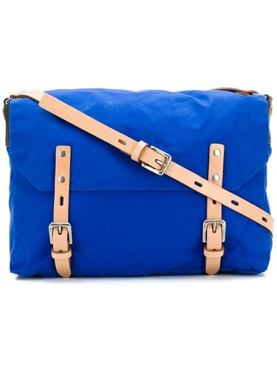 Shop Ally Capellino Double Buckle Crossbody Bag In Blue
