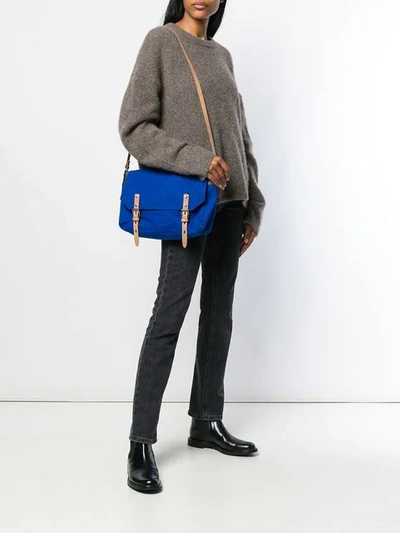 Shop Ally Capellino Double Buckle Crossbody Bag In Blue