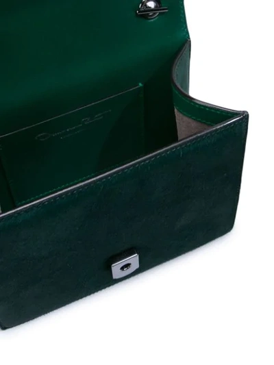 Shop Oscar De La Renta Mini Tro Scarf Shoulder Bag In Green