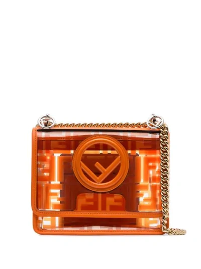 FENDI KAN I FF LOGO PRINT CROSS-BODY BAG - 橘色