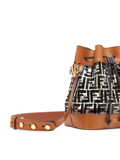 Shop Fendi Mon Tresor Bucket Bag In Brown