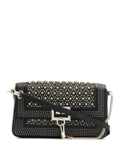 Shop Givenchy Pearl Stud Shoulder Bag In Black