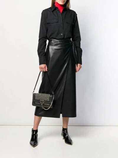 Shop Givenchy Pearl Stud Shoulder Bag In Black
