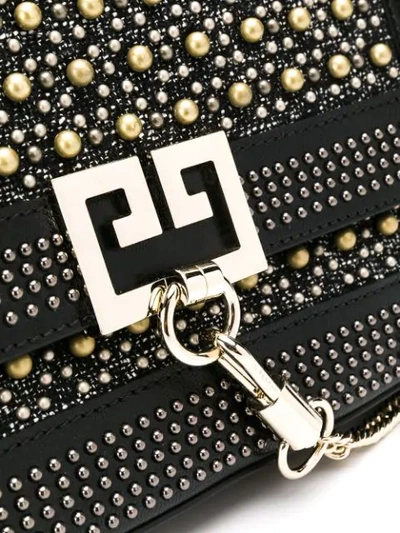 Shop Givenchy Pearl Stud Shoulder Bag In Black