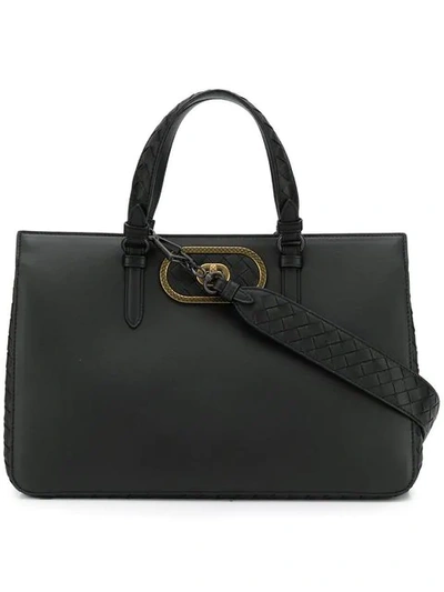 Shop Bottega Veneta Ellittica Tote Bag In Black