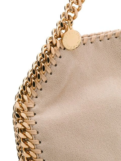 Shop Stella Mccartney Mini Falabella Tote Bag In Neutrals ,gold