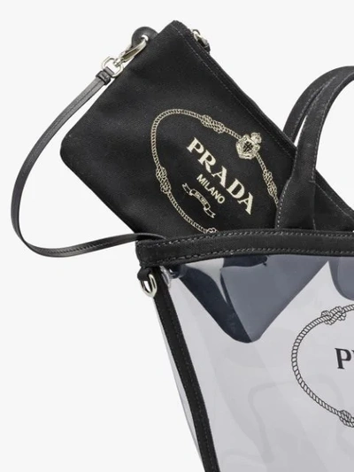 Shop Prada Transparenter Shopper In Black