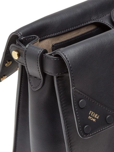 Shop Fendi Large Flip Shoulder Bag In Black