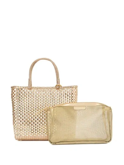 Shop Anteprima Handtasche Mit Webmuster In Oro Chiaro 164