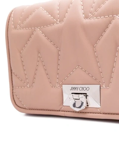Shop Jimmy Choo Ballet Pink Helia Star Embroidered Leather Clutch