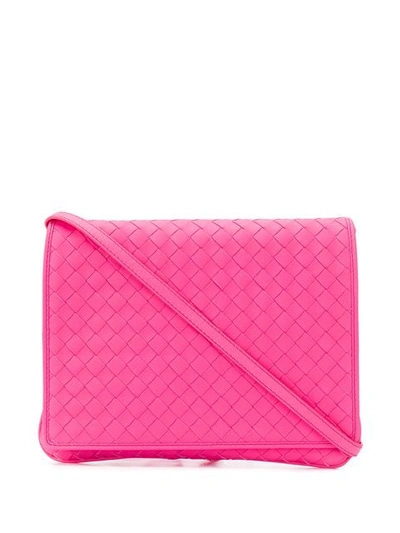 Shop Bottega Veneta Woven Cross Body Bag In Pink