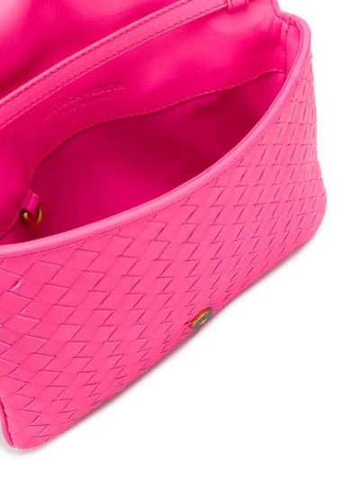 Shop Bottega Veneta Woven Cross Body Bag In Pink