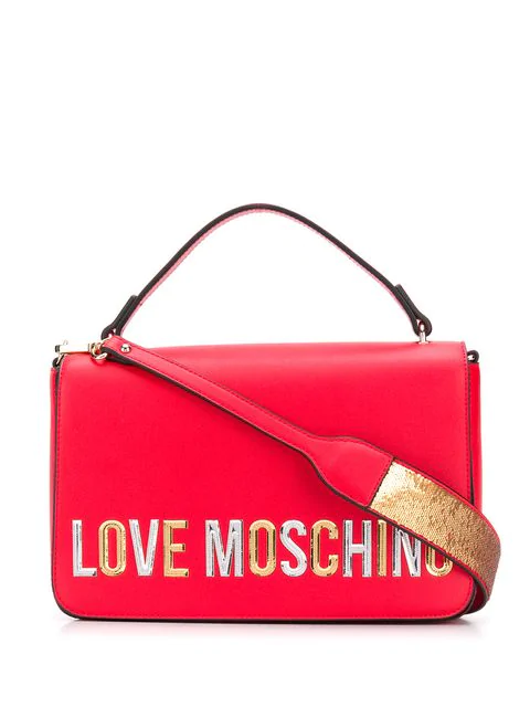 love moschino red shoulder bag