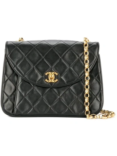Pre-owned Chanel Vintage Cc Logos Chain Shoulder Bag - Black