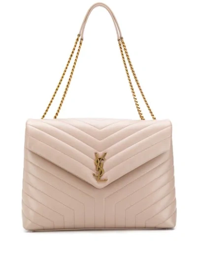 Shop Saint Laurent 'loulou' Schultertasche In Neutrals