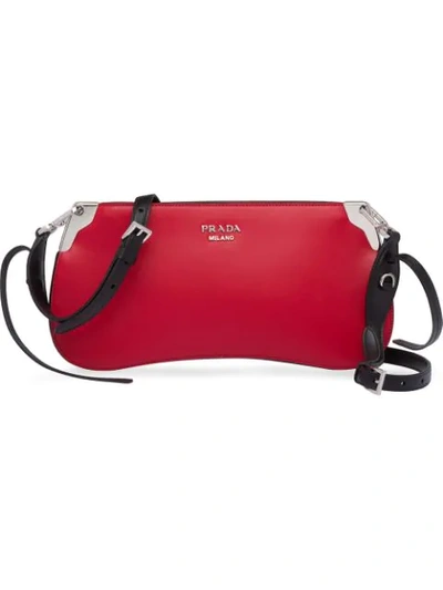 Shop Prada Sidonie Leather Shoulder Bag In Red