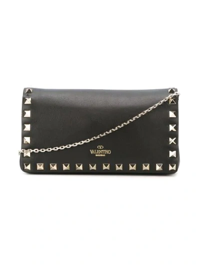 Shop Valentino Garavani Rockstud Crossbody Bag In 0no Black