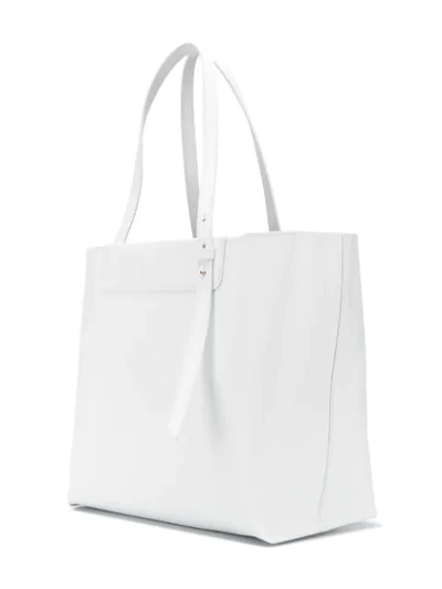 Shop Giorgio Armani Embossed Logo Tote In White
