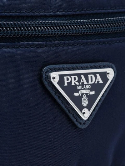 Shop Prada Fabric And Leather Belt Bag - Blue