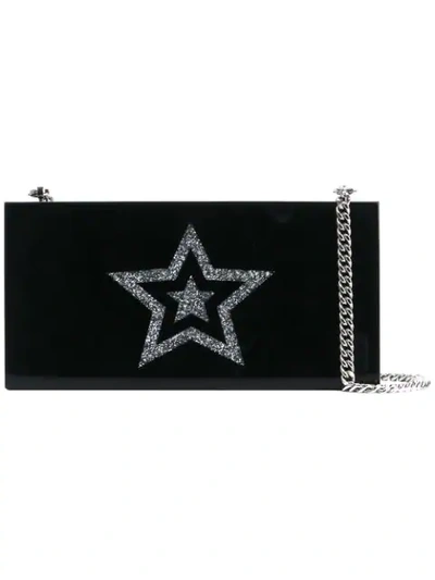 Shop Stella Mccartney Star Box Clutch - Black