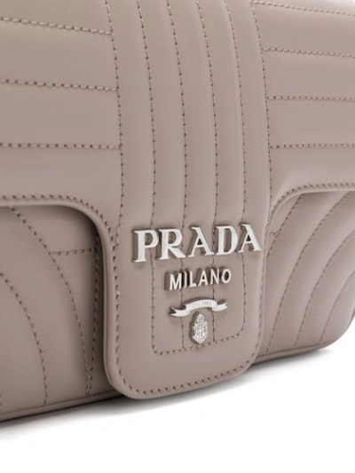 Shop Prada Bevelled Shoulder Bag - Neutrals