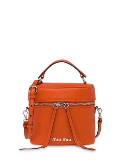 Shop Miu Miu Madras Leather Shoulder Bag - Orange