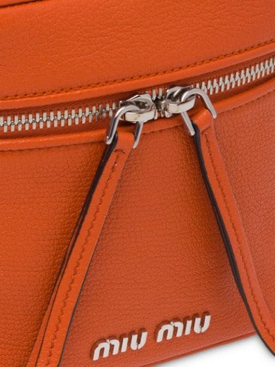 Shop Miu Miu Madras Leather Shoulder Bag - Orange