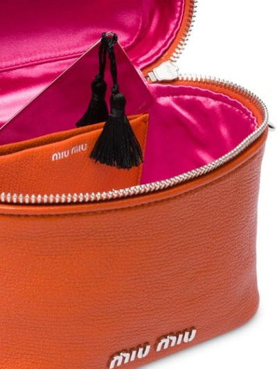 Shop Miu Miu Madras Leather Shoulder Bag - Orange