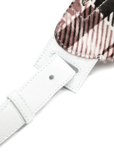 Shop Manokhi Faded Tartan Belt Bag In White