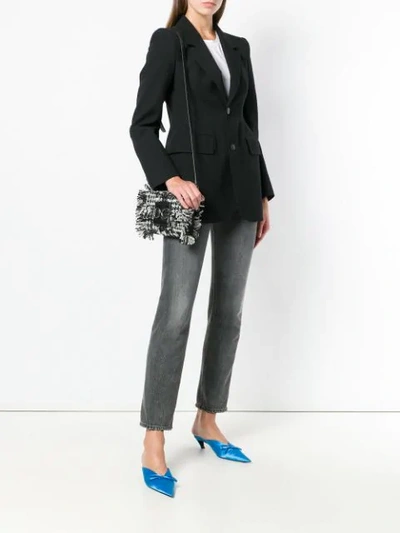 Shop Dolce & Gabbana Dg Fringed Tweed Shoulder Bag In Black