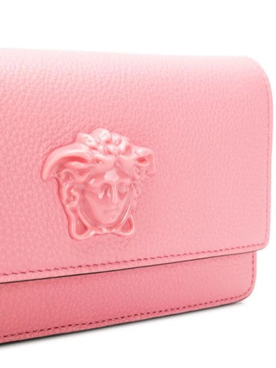Shop Versace Medusa Head Clutch Bag In Pink