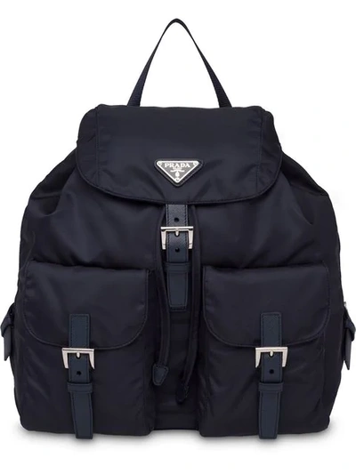 Shop Prada Vela Backpack In F0008 Blue