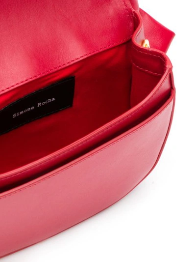 Shop Simone Rocha Double Bow Crossbody Bag In Red