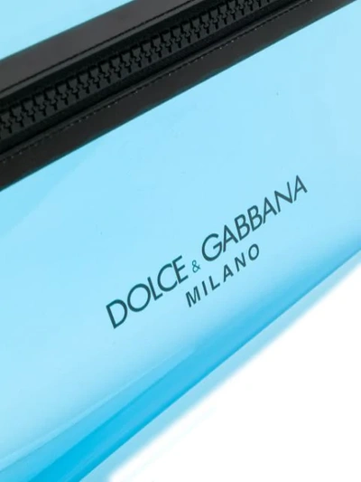 Shop Dolce & Gabbana Transparent Logo Bag In Blue
