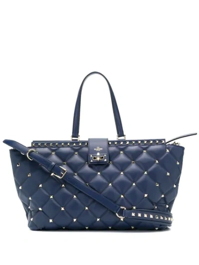 Shop Valentino Garavani Candystud Tote Bag In Blue