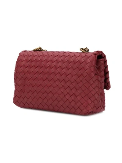 Shop Bottega Veneta Intrecciato Baby Olimpia Bag In Red