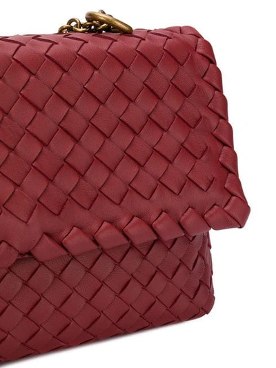 Shop Bottega Veneta Intrecciato Baby Olimpia Bag In Red