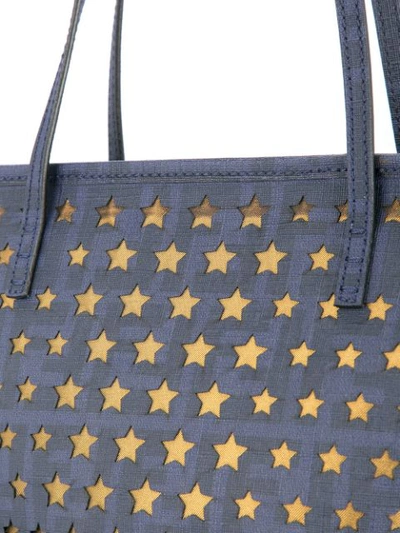 Pre-owned Fendi Zucca Stars Tote Bag In Blue