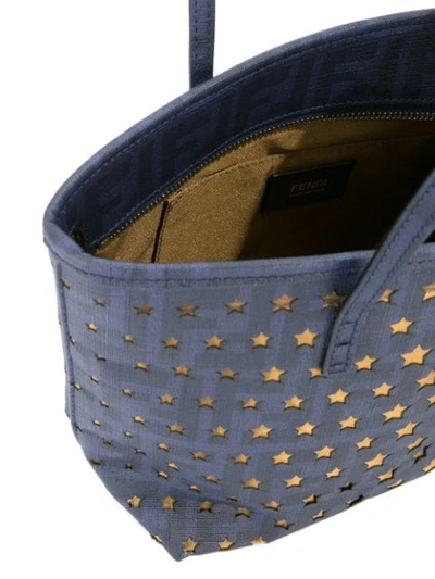 Pre-owned Fendi Zucca Stars Tote Bag In Blue